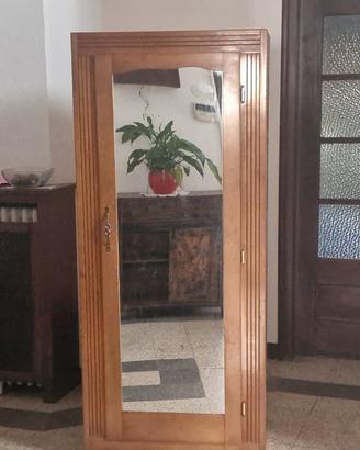 Armadio legno marrone con specchio 72x51x167cm