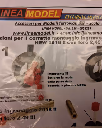 Coppie ingranaggi Linea Model per Lima e Rivarossi