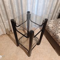 tavolino moderno in vetro con rotelle 