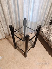 tavolino moderno in vetro con rotelle 