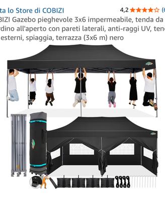 Gazebo con pareti laterali NUOVO IN SCATOLA