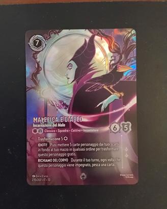 carta enchanted Lorcana Malefica e Diablo