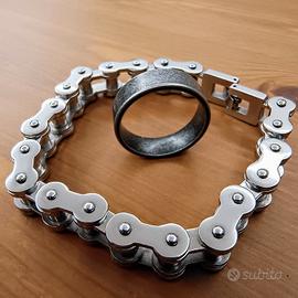 Bracciale in acciaio + anello mis. 13
