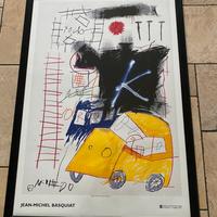 Manifesto originale BASQUIAT a Roma 2002 cornice