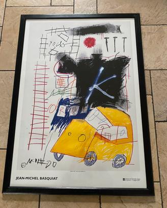 Manifesto originale BASQUIAT a Roma 2002 cornice