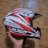 Casco Axo motocross bianco rosso nero