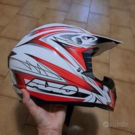 Casco Axo motocross bianco rosso nero