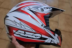 Casco Axo motocross bianco rosso nero