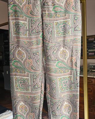 Pantaloni capri Prada vintage in seta