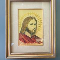 Quadro sacro con volto di Cristo 