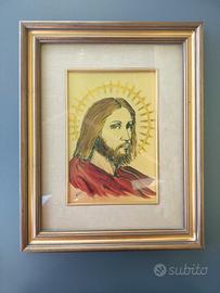 Quadro sacro con volto di Cristo 