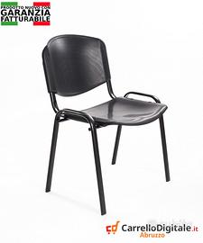 Sedia sala attesa Impilabile in Plastica NERO