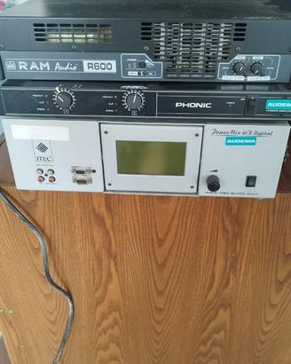 RAM Audio R600 + Phonic MAX 500 + ITEC PowerMix