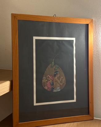 Quadro artigianale indiano dipinto su foglia