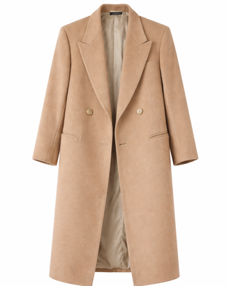 Cappotto uomo lungo 100% cashmere beige – elegante