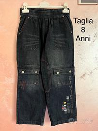 Pantaloni Jeans denim nero bambino 8 anni