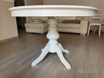 Tavolo tondo 120 shabby coutry vintage allungabile