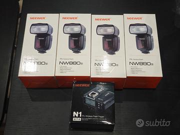 4 Flash Neewer NW880 per Sony Alfa + Trigger N1T S