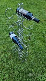 PORTABOTTIGLIE IN METALLO CROMATO