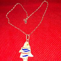 collana collier argento 925 ciondolo pesce