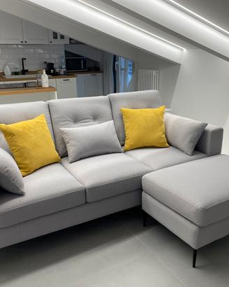 Divano con pouf-contenitore-nordico/scandinavo