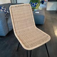 4 sedie pranzo tecno-rattan naturale