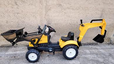 escavatore a pedali giallo e nero