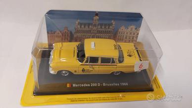 Modellino taxi Mercedes 200 D, Bruxelles 1966  