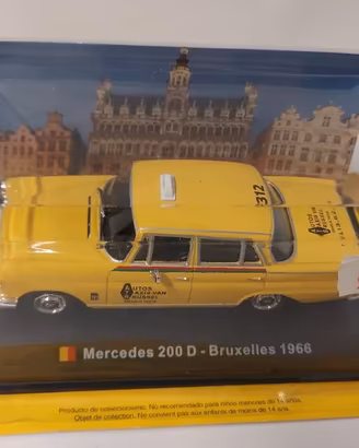 Modellino taxi Mercedes 200 D, Bruxelles 1966  