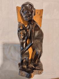 SCULTURA AFRICANA IN LEGNO D'EBANO 