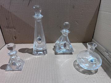 Set 4 bottigliette in cristallo Argenteria Zanolli
