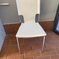 Sedie in cuoio bianche n8.