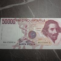 50000 lire bernini primo tipo errore di stampa