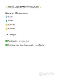 Ritiro abbigliamento gratuitamente