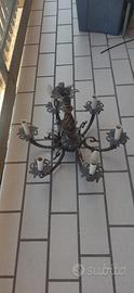 Lampadario Vintage 6 Braccia in Metallo Scuro 💡