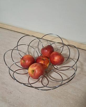 Fruttiera Decorativa in Metallo Argentato