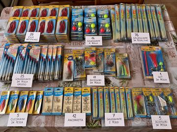 Maxi lotto pesca- galleggianti esche  e accessori
