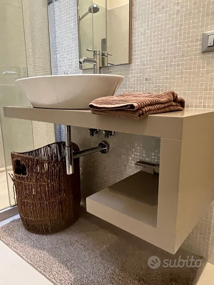 COMPRA SUBITO, MOBILE BAGNO SOSPESO 100 CM ROVERE SCURO DOPPIO CASSETTO  CON SPECCHIO FILOLUCIDO