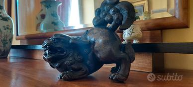 scultura leone di fo, terracotta  , cina  1800