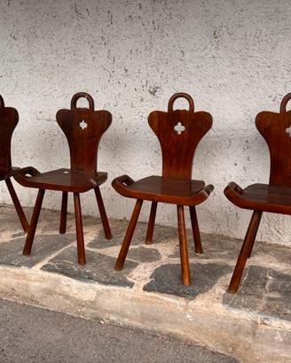Sedie in legno massello set da 4