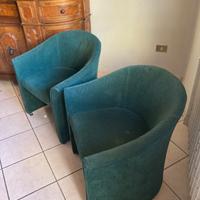 Coppia Poltrone Vintage/Design Anni '80 in Velluto