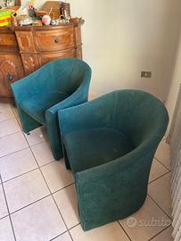 Coppia Poltrone Vintage/Design Anni '80 in Velluto