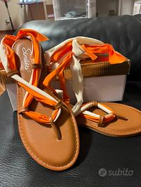 sandali alla schiava 37 simiths  beige e arancio