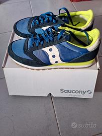 Scarpe Saucony blu-giallo acido N.46