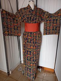 kimono komon giapponese vintage in seta 