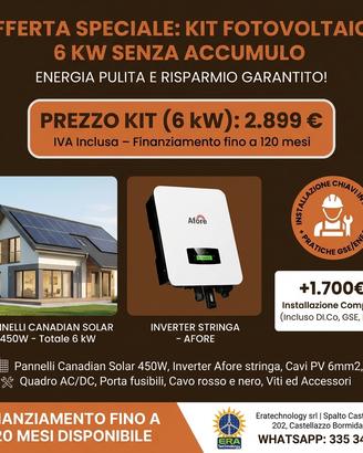 Kit Fotovoltaico 6 kW Pannelli + Inverter — €2.899