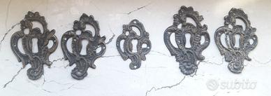 Bocchette copri serratura antiche per cassettone