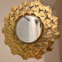 Specchio da parete ginko 23x50 in ferro e MDF oro