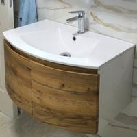 Mobile lavabo bagno curvo 80 cm