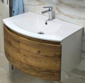 Mobile lavabo bagno curvo 80 cm